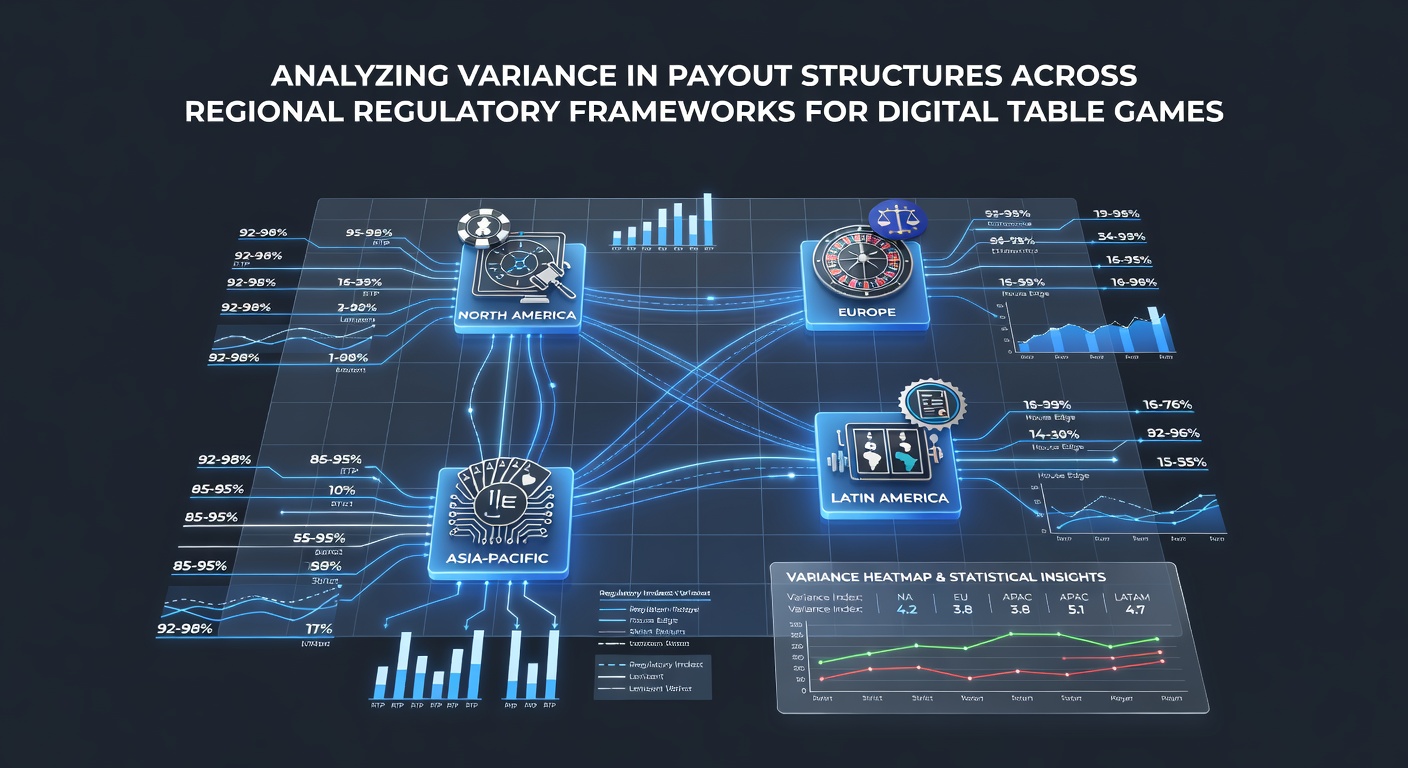 Digital table game interface displaying payout structures and regional regulatory indicators