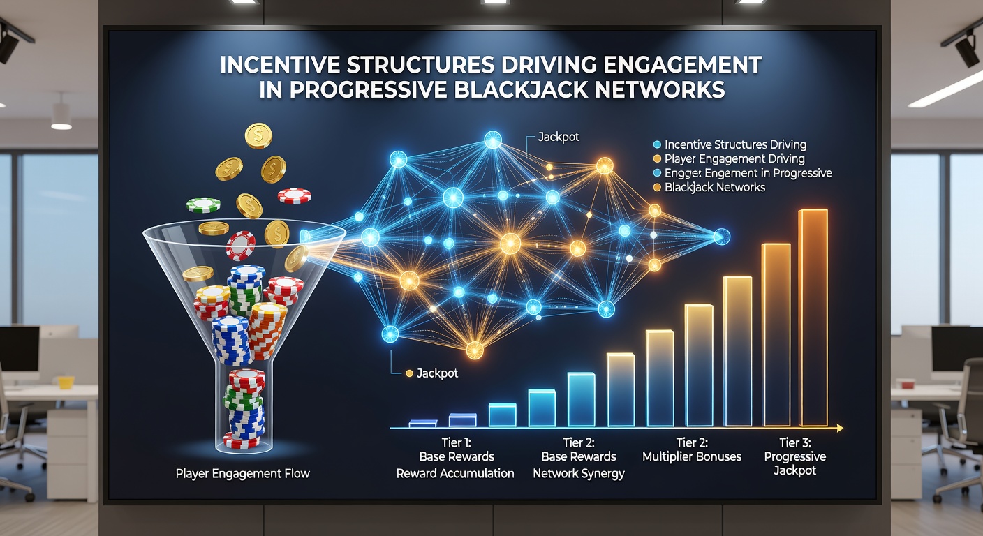 Data visualization of engagement metrics across progressive blackjack incentive programs